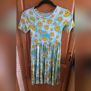 Posh Peanut Girls 12Y NWOT Girls' Blue Smiley Face Jersey Dress
